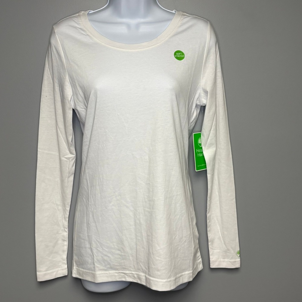 NWT Lot of 2 Healing Hands Long Sleeve Lightweight Stretch White Underscrub Sz S